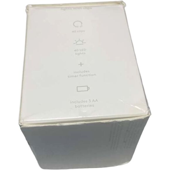 Heyday LED String Lights w/ Photo Clips Warm Glow 10ft 3xAA Battery New Box Wear - Picture 9 of 9